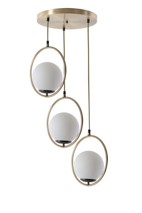 Opviq Lámpara de Araña Blanca y Cobre 8491-3